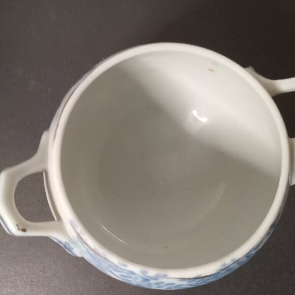 Vintage Asian Porcelain Blue and white floral Sugar and Creamer Set - Picture 4 of 14